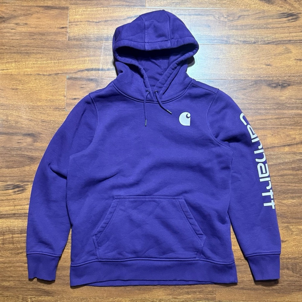 Carhartt Purple Pull Over Hoodie Sweatshirt Large